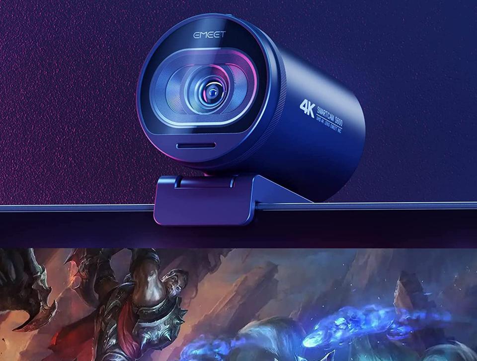 Webcam mounted on monitor top